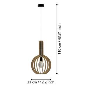 Pendelleuchte Velasco Stahl / Holzwerkstoff - 1-flammig - Beige