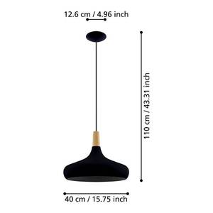 Pendelleuchte Sabinar Stahl / Holzwerkstoff - 1-flammig - Durchmesser: 40 cm