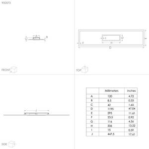 Deckenleuchte Bordonara Stahl / Aluminium / Polycarbonat - 1-flammig - 120 x 30 cm