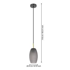 Pendelleuchte Batista Stahl / satiniertes Glas - 1-flammig - Flammenanzahl: 1