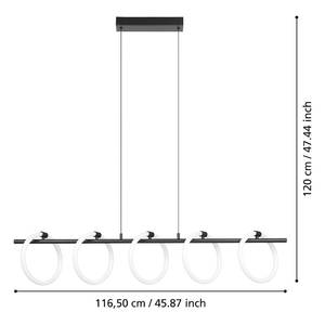 Pendellleuchte Caranacoa Stahl / Polycarbonat - 5-flammig - Flammenanzahl: 5