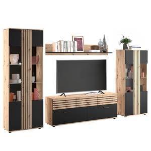 Set di 4 mobili Solea VA Effetto rovere - Nero / Beige