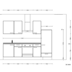 Küchenzeile Low-Line Flash Kombi B Hochglanz Weiß - Breite: 270 cm - Ausrichtung rechts - Ohne Elektrogeräte