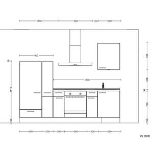 Küchenzeile Low-Line Flash Kombi A Hochglanz Grau - Breite: 270 cm - Ausrichtung links - Ohne Elektrogeräte