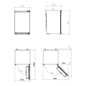 Küchenzeile Low-Line Touch Variante A Grau / Eiche Havanna Dekor - Breite: 180 cm - Ausrichtung rechts - Mit Elektrogeräten