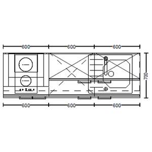 Küchenzeile Low-Line Touch Variante A Grau / Eiche Havanna Dekor - Breite: 180 cm - Ausrichtung links - Mit Elektrogeräten