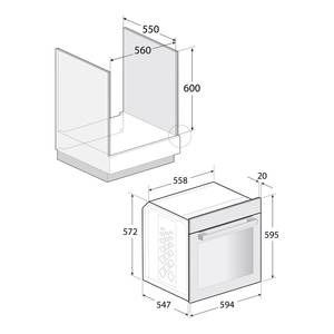 Küchenzeile Low-Line Touch Variante C Grau / Eiche Havanna Dekor - Breite: 240 cm - Ausrichtung rechts - Mit Elektrogeräten