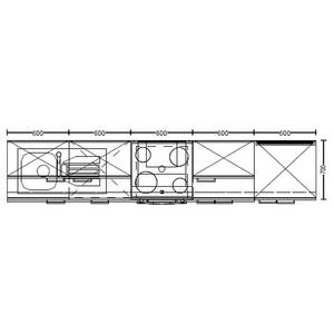 Küchenzeile Low-Line Touch Variante C Grau / Eiche Havanna Dekor - Breite: 300 cm - Ausrichtung rechts - Mit Elektrogeräten