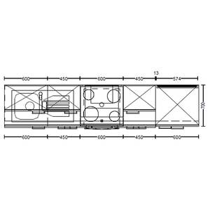 Küchenzeile Low-Line Touch Variante B Magnolia / Eiche Sierra Dekor - Breite: 270 cm - Ausrichtung rechts - Ohne Elektrogeräte