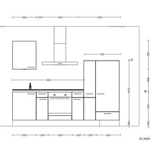 Küchenzeile Low-Line Riva Kombi A Schiefergrau - Breite: 270 cm - Ausrichtung rechts - Ohne Elektrogeräte