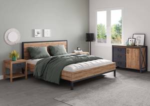 Houten bed California massief acaciahout/ijzer - bruin - 180 x 200cm