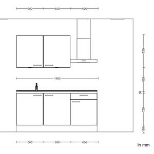 Küchenzeile Low-Line Easytouch Kombi A Dunkelgrün - Breite: 180 cm - Ausrichtung rechts - Ohne Elektrogeräte