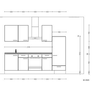 Küchenzeile Low-Line Easytouch Kombi B Dunkelgrün - Breite: 270 cm - Ausrichtung rechts - Mit Elektrogeräten