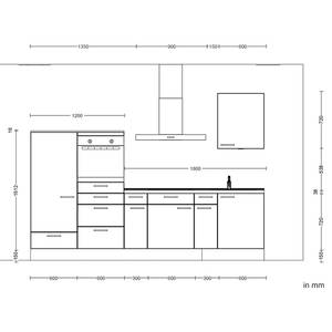 Küchenzeile Low-Line Easytouch Kombi D Dunkelgrün - Breite: 300 cm - Ausrichtung links - Ohne Elektrogeräte