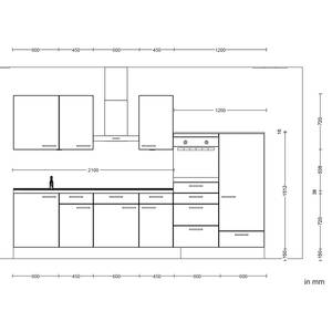 Küchenzeile Low-Line Easytouch Kombi D Dunkelgrün - Breite: 330 cm - Ausrichtung rechts - Mit Elektrogeräten