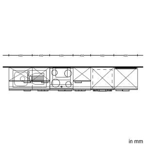 Küchenzeile Low-Line Easytouch Kombi D Dunkelgrün - Breite: 330 cm - Ausrichtung rechts - Mit Elektrogeräten