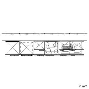 Küchenzeile Low-Line Easytouch Kombi D Dunkelgrün - Breite: 330 cm - Ausrichtung links - Mit Elektrogeräten