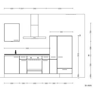 Küchenzeile Low-Line Easytouch Kombi A Dunkelblau - Breite: 270 cm - Ausrichtung rechts - Ohne Elektrogeräte