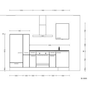 Küchenzeile Low-Line Easytouch Kombi A Dunkelblau - Breite: 270 cm - Ausrichtung links - Ohne Elektrogeräte