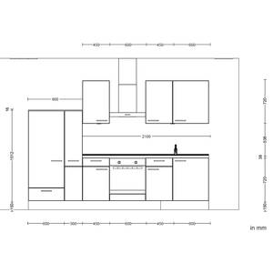 Küchenzeile Low-Line Easytouch Kombi B Dunkelblau - Breite: 300 cm - Ausrichtung links - Ohne Elektrogeräte