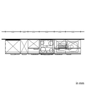 Küchenzeile Low-Line Easytouch Kombi B Dunkelblau - Breite: 300 cm - Ausrichtung links - Ohne Elektrogeräte