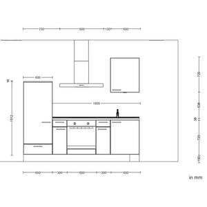 Küchenzeile Low-Line Easytouch Kombi A Dunkelrot - Breite: 240 cm - Ausrichtung links - Ohne Elektrogeräte