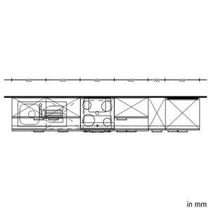 Küchenzeile Low-Line Easytouch Kombi C Dunkelblau - Breite: 330 cm - Ausrichtung rechts - Ohne Elektrogeräte