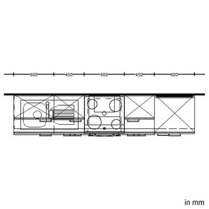 Küchenzeile Low-Line Easytouch Kombi B Dunkelrot - Breite: 270 cm - Ausrichtung rechts - Ohne Elektrogeräte