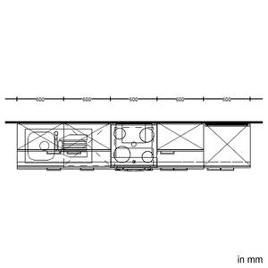 Küchenzeile Low-Line Easytouch Kombi C Dunkelrot - Breite: 300 cm - Ausrichtung rechts - Ohne Elektrogeräte