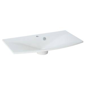 Lavabo largo 80 cm Lugano Marmo-resina - Bianco