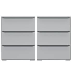 Table de chevet Monostar Gris soie - Hauteur : 62 cm - Lot de 2