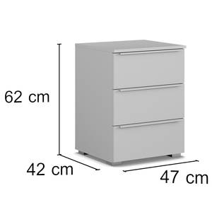 Nachtkastje Monostar Zijdegrijs - Hoogte: 62 cm - Set van 2