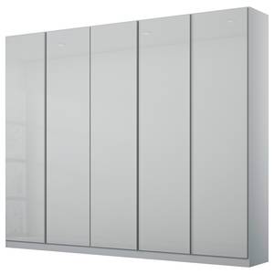 Armadio battente a vetro Monostar Seta griggio - Larghezza: 226 cm - Optimum Plus