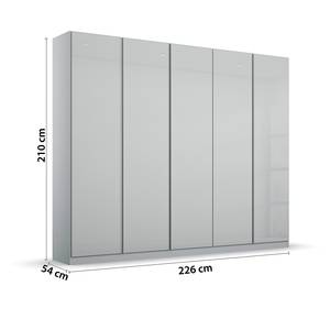 Armoire à portes battantes Monostar V Gris soie - Largeur : 226 cm - Premium