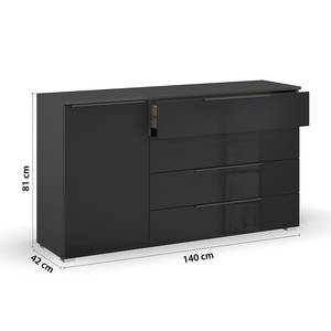 Sideboard Monostar mit Glas Graumetallic