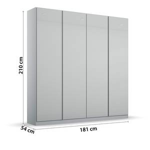 Drehtürenschrank Monostar mit Glas Seidengrau - Breite: 181 cm - Premium