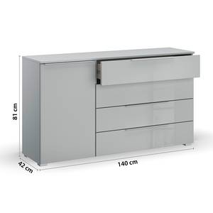 Enfilade Monostar à vitre Gris soie