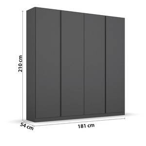 Drehtürenschrank Monostar Graumetallic - Breite: 181 cm - Basic