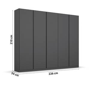 Armoire à portes battantes Monostar Gris métallisé - Largeur : 226 cm - Basic