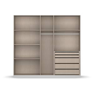 Armoire à portes battantes Monostar Gris soie - Largeur : 226 cm - Basic