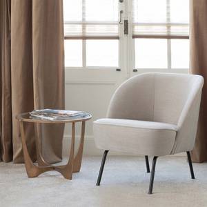 Fauteuil Vogue staal/fluweel - Wol wit