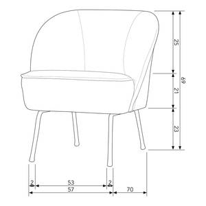 Sessel Vogue Stahl / Samt - Wollweiß