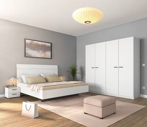 Chambre Florenz avec lit 180 cm Blanc alpin - Largeur : 226 cm - Sans portes miroir