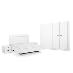 Chambre Florenz avec lit 180 cm Blanc alpin - Largeur : 226 cm - Sans portes miroir