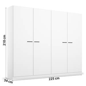 Chambre Florenz avec lit 180 cm Blanc alpin - Largeur : 226 cm - Sans portes miroir
