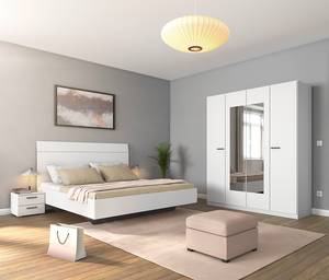Schlafzimmer-Set Florenz mit 180er Bett Alpinweiß - Breite: 181 cm - Mit Spiegeltür/-en