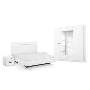 Schlafzimmer-Set Florenz mit 180er Bett Alpinweiß - Breite: 181 cm - Mit Spiegeltür/-en