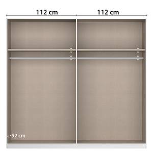 Armoire à portes battantes Florenz Blanc alpin - Largeur : 226 cm - Sans portes miroir