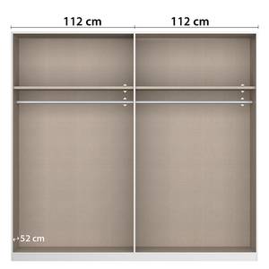 Drehtürenschrank Florenz Alpinweiß - Breite: 226 cm - Mit Spiegeltür/-en