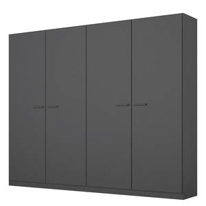 Chambre Florenz avec lit 180 cm Gris métallisé - Largeur : 226 cm - Sans portes miroir